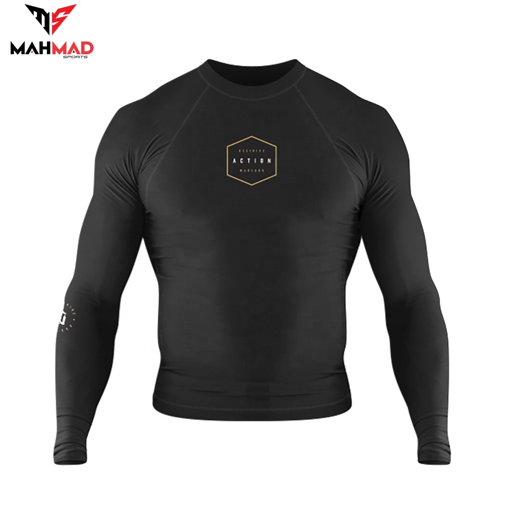 Rashguard, изготовленный с логотипом Oem, высококачественный индивидуальный логотип Mma Rashguard, сублимационный дизайн, Bjj Rash guard