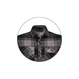 Tendance hommes à manches longues hiver flanelle chemise respirant coton lin broderie Logo fil teint penser vérifier flanelle t-vêtements - Product Image 5