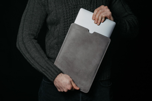 Premium Genuine Leather Durable Portable Lightweight <b>Laptop</b> Sleeve Soft Lined for Travel Office and Work Protection GLS-0295 - Product Image 3