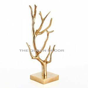 Présentoir de Noël fini antique doré en forme d'arbre en métal en aluminium de vente chaude - Product Image 1