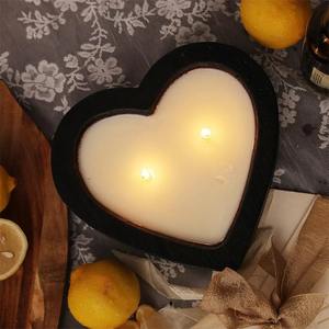ถ้วยไม้รูปหัวใจคุณภาพส่งออก ถาดใส่เทียนแบบเรียบง่าย ปลอดภัยสำหรับเทียน ของตกแต่งบ้าน พร้อมส่งออก ราคาจากอินเดีย - Product Image 1