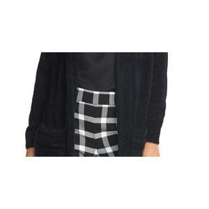 Cardigan Floreale da Donna Rachel Roy, Design Casual Nero Effetto Peluche - Lunghezza Corta per Autunno Inverno, Taglia S - Product Image 3