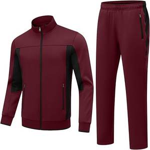 Chándales para hombre, chándales para hombre, chándales de sudor, conjuntos de cremallera completa para correr atléticos informales de 2 piezas - Product Image 1