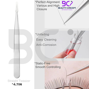 Stainless Steel Eyelash Extension Set-Precision Tweezers for Grafting With PU Leather <b>Case</b> Beauty <b>Make</b>-<b>up</b> Tools - Product Image 3