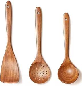 ชุดอาหารค่ำสไตล์อเมริกันทำจากไม้กระถินณรงค์คุณภาพสูง ทนทาน เป็นมิตรกับสิ่งแวดล้อม พร้อมช้อนเสิร์ฟ ขนาดสั่งทำได้ ปลอดภัยสำหรับเครื่องล้างจาน - Product Image 4