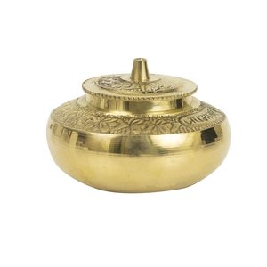Caja de Pooja Puja Roli Chawal Chandan Haldi Kumkum, Dabbi de Latón para Sindoor, Dani con Tapa, Artículo Tradicional para Pooja y Regalo - Product Image 4