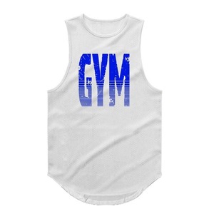 Bulk Custom Printed <b>Men</b> Tank Tops Breathable Cotton & Polyester Blend for Fitness & Training - Product Image 6