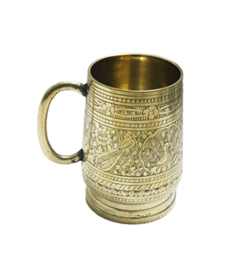 Verres à bière Moscow Mule classiques de 18 oz avec poignée en laiton pur Chope en verre doré avec un look de luxe unique pour les cadeaux d'eau - Product Image 1