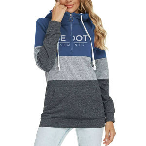 Custom Made Your Own Design Blank OEM ODM Service Ladies Color Block Hoodie 2024 Nueva llegada Zip up Hoodies para la venta - Product Image 1