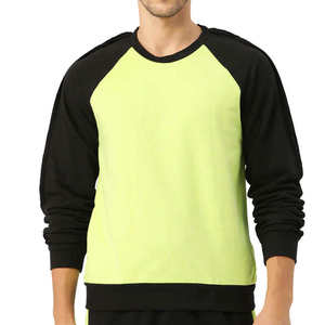 เสื้อสเวตเชิ้ตแขนแร็กแลน คอกลม ผู้ชาย แบบสั่งทำสีตัดต่อ ผ้าฟลีซ สไตล์สตรีทแวร์ สำหรับผู้ชาย - Product Image 1