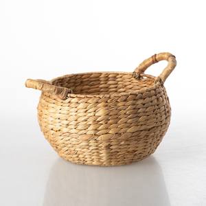 Woven circle organizer basket small <b>water</b> hyacinth shallow baskets eco-friendly storage <b>container</b> - Product Image 6