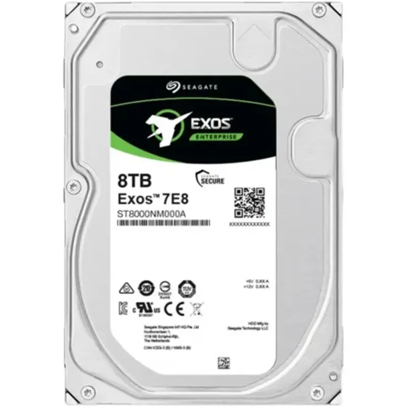 Exos 7E8 시리즈 엔터프라이즈 SATA 하드 드라이브 8TB SATA3 6 Gb/s 7.2K RPM 3.5in 256MB 캐시, 512e ST8000NM000A