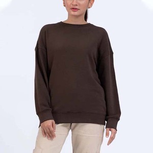 Color personalizado Ropa de mujer al aire libre Alta calidad Precio barato Jersey de manga larga Cuello redondo Algodón Sudadera de invierno para mujer - Product Image 6