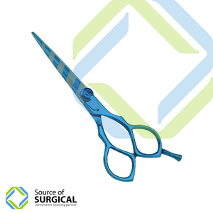 Ciseaux de barbier droitiers à lame droite de 6 pouces au design élégant, en acier inoxydable, pointes aiguisées, manche en caoutchouc, outil de coupe de cheveux - Product Image 5