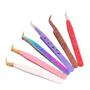 Pinzas de extensión de pestañas para pestañas de volumen Punta de fibra profesional Herramientas de pestañas de agarre de diamante disponibles en todos los colores - Product Image 1