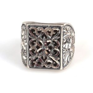 925 Sterling <b>Silver</b> <b>Mens</b> Gemstone <b>Ring</b> with Cut Stone Setting <b>for</b> Wedding or Everyday Wear-GRS Certified - Product Image 6