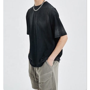 Camiseta Extra Grande para Hombre, 100% Algodón, Tejido Grueso, Lavado Ácido, Estilo Vintage, con Logotipo Personalizado y Diseño en Serigrafía - Product Image 2