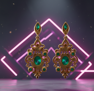 Pendientes de Plata de Ley 925 con Hidro Verde en Múltiples Formas, Chapados en Oro de 18K, Joyería de Moda Hecha a Mano para Mujer - Product Image 4