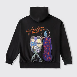 2024 nueva Sudadera con capucha de invierno Unisex 100% algodón polar peso pesado 500 Gsm bordado serigrafía patrón sólido liso hombres - Product Image 2