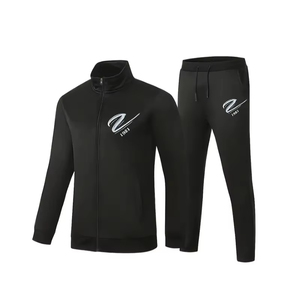 Nouveau design de survêtements de sport pour hommes en gros Survêtements à la mode 100% coton respirant coupe ajustée motif solide pour l'hiver - Product Image 1