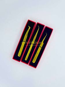 Pinzas para Pestañas GETUP BROSONS IMPEX de 45/90 Grados, Acero Inoxidable, Acabado Liso Dorado, Antimagnéticas, Antiestáticas, Perfectas - Product Image 4