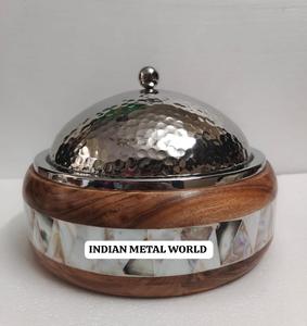 Olla caliente de calidad de lujo de diseño vintage, forma redonda de madera y acero inoxidable para los utensilios de cocina más vendidos, olla caliente a precio competitivo - Product Image 6