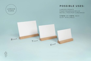 Porte-cartes en bois fabriqué à la main organisateur élégant pour les photos de cartes de place de bureau ou l'affichage de notes quotidiennes - Product Image 4