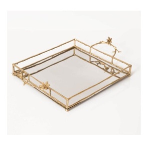 Plat en métal de qualité alimentaire écologique haut de gamme plateau de service en laiton en acier inoxydable personnalisé pour la fête à la maison bols faciles - Product Image 5