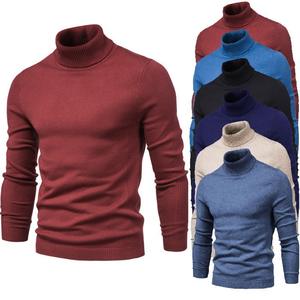Autumn and Winter Men's Casual Pullover <b>Sweater</b> Solid Color <b>Turtleneck</b> Knit New Style - Product Image 2