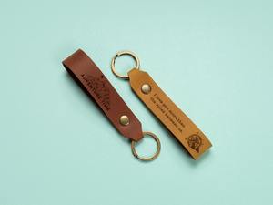 <b>Leather</b> Keychain Personalized Father's Day Genuine <b>Leather</b> <b>Him</b> Customized Keyring <b>Gift</b> <b>For</b> Dad LKCN-0022 - Product Image 3