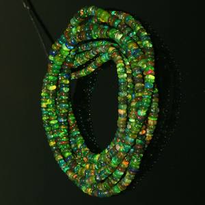 Perles lisses d'opale éthiopienne de feu vert haut brin perles de feu multiples éthiopiennes naturelles cadeau pour elle prix de gros perles pierre - Product Image 4