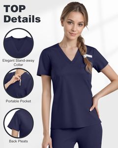 Ensembles d'uniformes de gommage élégants et durables Pantalons de jogging en coton et polyester Vente en gros Combinaisons de gommage médical pour médecins et infirmières à l'hôpital - Product Image 4