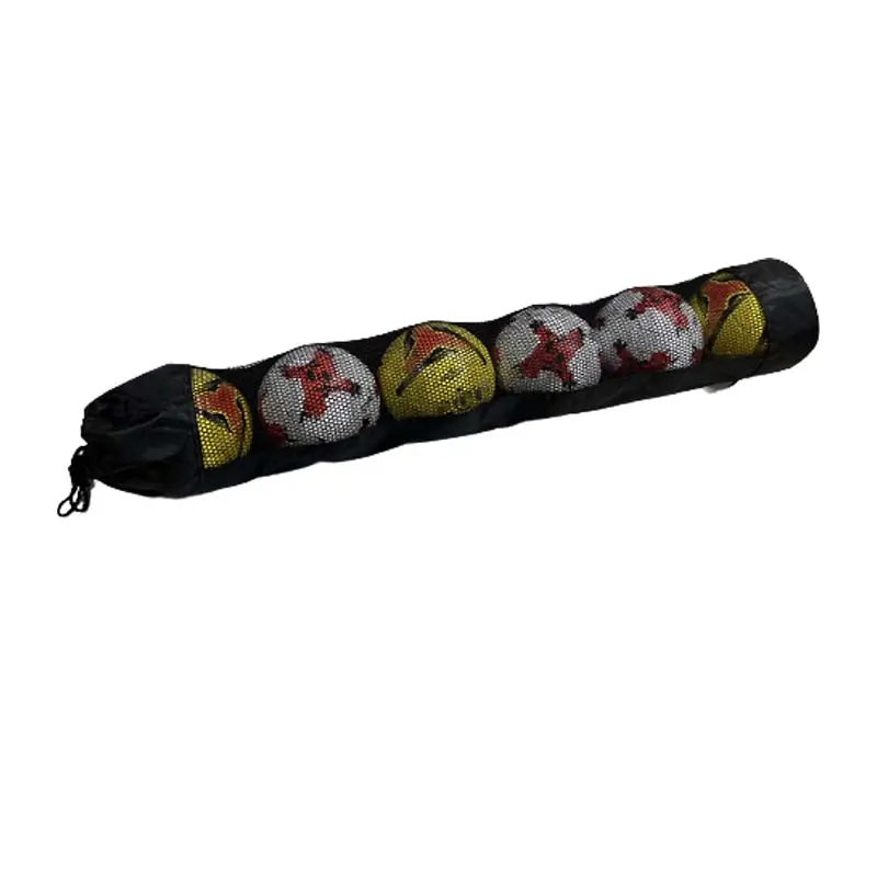 サッカーバスケットボールバレーボール収納用の高品質のカスタマイズされたメッシュ収納巾着管状キャリーバッグ