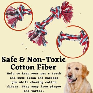 Lớn Petware Bộ Sưu Tập Vui Vẻ Tương Tác Mạnh Mẽ Tự Nhiên 2 Knot Bông Con Chó Sợi Dây Đồ Chơi 12 Inch Hung Tích Cắn Bền Đa Màu Sắc - Product Image 2