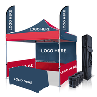 Auvent d'événement pliable 3x3 promotionnel, impression personnalisée, tente pop up, affichage du logo de la fête, chapiteau de mariage, auvent de gazebo, tentes d'exposition commerciale