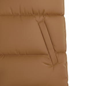 Chaqueta Acolchada de Invierno para Hombre, Estilo Urbano, Color Marrón, con Cuello Alto, Cálida, Ligera, Rellena de Algodón - Product Image 5