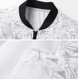 Chaqueta de bombardero de béisbol ajustada para hombre para primavera y otoño, nueva ropa de calle, cortavientos estampado a la moda, tela de lona fina - Product Image 5