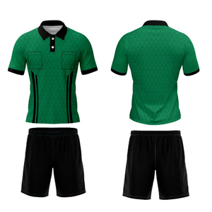Kit arbitro di <span class=keywords><strong>calcio</strong></span> in poliestere 100% con stampa a sublimazione con colletto a Polo verde Design <span class=keywords><strong>pantaloncini</strong></span> invernali uniformi - Product Image 1