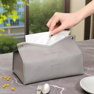 Boîte de rangement pour tiroir en papier de soie en cuir à col en V pour hôtel de voiture à la maison-LBTC-0034E à la mode et élégant - Product Image 3