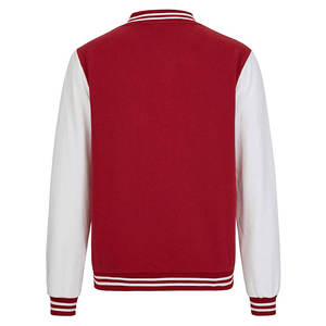 Vestes universitaires de baseball en laine unies de qualité personnalisée avec manches en cuir Vestes universitaires avec logo brodé en chenille - Product Image 3