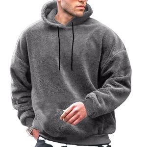 เสื้อมีฮู้ดผ้าฟลีซสำหรับผู้ชายเสื้อมีฮู้ดผ้าฟลีซแบบปรับแต่งได้น้ำหนักมาก - Product Image 5