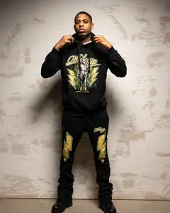 Ensemble de survêtement à capuche de créateur personnalisé, jogging en coton éponge français, streetwear, survêtements pour hommes - Product Image 3