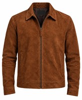 Blouson aviateur en cuir d'agneau marron pour homme, coupe classique, col rabattable, fermeture éclair, respirant, logo vintage sur le devant, vêtement d'hiver