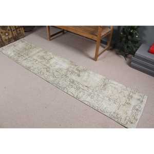 Vintage Turkish <b>Runner</b> <b>Rug</b> 1.9x9 ft, Gray Brown Animal Print Wool <b>Rug</b> - Product Image 2