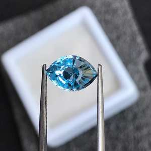 พลอยรูปไข่โทแพซสีฟ้าธรรมชาติ100% 3มม. สำหรับตกแต่งบ้าน - Product Image 2