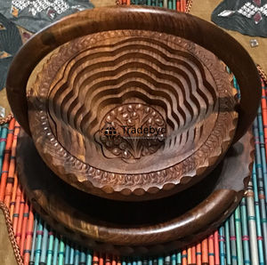 Panier à fruits secs et cadeaux en bois naturel multifonctionnel moderne de qualité supérieure, respectueux de l'environnement, Tradebyd - Product Image 2