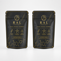 Pochette cosmétique personnalisée imprimée, sac d'emballage pour peptides de qualité alimentaire, sac refermable mat avec fermeture éclair, sac médical en Mylar 10ml 20ml