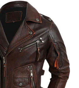 2024 OEM Service Chaquetas de cuero Hombres Color negro Hombres Chaqueta de cuero Producto de manga completa Chaqueta de cuero para hombres - Product Image 5