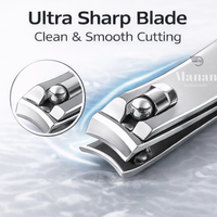 Coupe-ongles en acier inoxydable de haute qualité, lame courbée, pointe acérée, résistant à la rouille, design portable pour usage des doigts, style simple pour adultes
