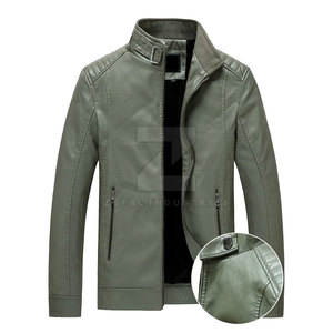 Veste d'hiver en cuir pour homme à prix bas, couleur personnalisée, grande taille, écologique, imperméable, respirante, col montant, logo frontal, haute qualité - Product Image 2